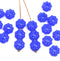 9mm Periwinkle blue Czech glass daisy flower beads, 20pc
