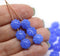 9mm Periwinkle blue Czech glass daisy flower beads, 20pc