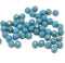 4mm Turquoise blue silver wash Czech glass fire polished round faceted spacers - 50Pc
