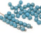 4mm Turquoise blue silver wash Czech glass fire polished round faceted spacers - 50Pc