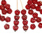 6mm Red daisy flower czech glass beads, 40pc