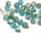 6mm Blue czech glass melon shape beads - 30pc