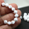 6mm Opaque white bicone Czech glass beads, 30Pc
