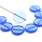 17mm Sapphire blue czech glass coin beads round tablet shape - 8Pc