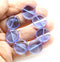 17mm Sapphire blue czech glass coin beads round tablet shape - 8Pc