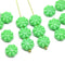 9mm Light opaque green Czech glass daisy flower beads 20pc