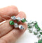 6mm Dark green bicone Czech glass beads, silver coating, 30Pc