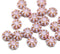 9mm Light dusty pink Czech glass daisy flower beads copper inlays 20pc