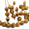 6mm Brown picasso bicone Czech glass beads, 30Pc
