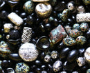 25g Black Beads MIX, Surprise Bag, Czech glass bead soup