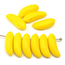 17x6mm Yellow matte banana czech glass beads, 10pc