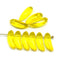 17x6mm Yellow transparent banana czech glass beads, 10pc