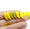 17x6mm Mixed yellow matte banana czech glass beads, 10pc