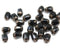 6x4mm Black rice czech glass fire polished beads copper ends, 25pc