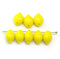 14x10mm Yellow czech glass beads lemon shape, 8Pc