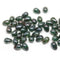 4x6mm Dark teal teardrop Czech glass beads picasso finish 50Pc
