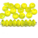 4x7mm Mixed yellow puffy rondelle Czech glass beads - 25Pc