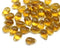 6x9mm Amber yellow czech glass teardrop beads with stripes, 40pc