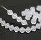 6mm Frosted clear bicone Czech glass beads, 30Pc