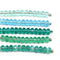 2x3mm Light teal rondelle tiny czech glass spacers, 50Pc