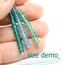 2x3mm Green teal rondelle tiny czech glass spacers, 50Pc