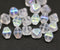 8mm Clear Czech glass pressed bicone beads AB finish - 20Pc