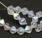 8mm Clear Czech glass pressed bicone beads AB finish - 20Pc