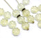 9mm Pale yellow Czech glass daisy flower beads, 20pc