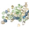 5x7mm Neutral glass drops beads mix, beige blue green, 50pc