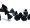 8x10mm Jet black pyramid czech glass beads, 20pc