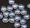 8mm Crystal clear heart Czech glass pressed beads, AB ornament, double sided, 20Pc