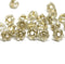 7mm Button style flower glass beads Crystal clear gold wash - 25pc