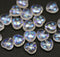 8mm Crystal clear heart Czech glass pressed beads, AB ornament, one sided, 20Pc