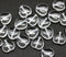 8mm Crystal clear heart Czech glass pressed beads, 20Pc