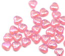 6mm Small opal pink Czech glass beads AB ornament - 30pc