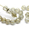 8mm Gray czech glass round beads, melon shape, gold wash, 20pc