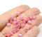 6mm Small opal pink Czech glass beads AB ornament - 30pc