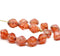 8x6mm Opal peachy pink bicone czech glass beads picasso finish - 15Pc