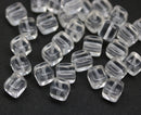 7x9mm Crystal clear cube czech glass, 30pc