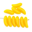 17x6mm Mixed yellow matte banana czech glass beads, 10pc