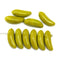 17x6mm Olive green banana czech glass beads, 10pc