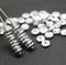 6mm Silver czech glass rondelle spacer beads, 50pc