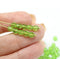4mm Light grass green czech glass beads fire polished spacers, 50Pc