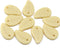 14x9mm Frosted beige Czech glass leaves, 10pc
