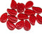 14x9mm Red Czech glass leaves, 15pc
