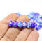 6x9mm Violet blue czech glass teardrop beads, 40pc