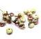 5x7mm White picasso Czech glass rondelle spacers copper luster, 20pc
