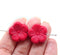 22mm Red large czech glass flower beads, 2pc