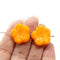 22mm Orange large czech glass flower beads, 2pc