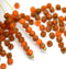 3mm Brown orange melon shape glass beads, 4gr